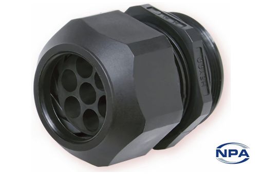 Picture of Cable Gland Multi Hole Liquid Tight Black